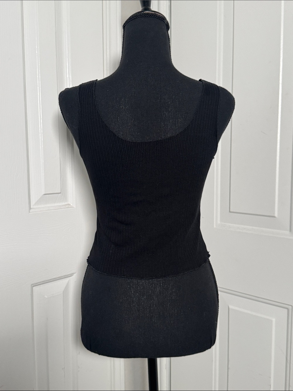 Black Ribbed Tank Top - Picture 2 of 3